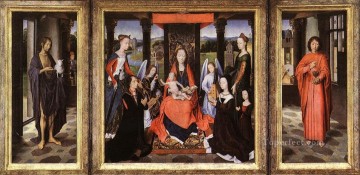 ハンス・メムリンク Painting - ドンネ三連祭壇画 1475 オランダ ハンス メムリンク